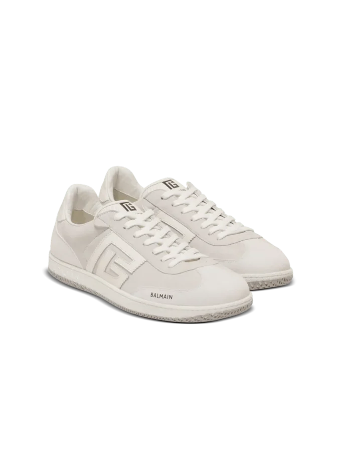 Balmain Swan Sneakers aus Wildleder und Glattleder Balmain Swan Sneakers aus Wildleder und Glattleder