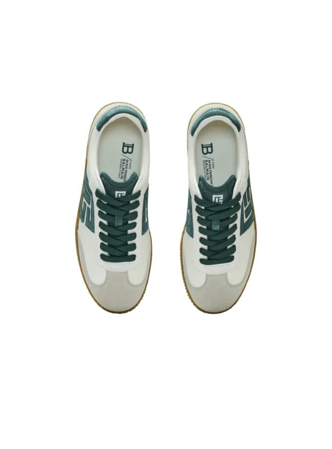 Balmain Swan Sneakers aus Wildleder und Glattleder Balmain Swan Sneakers aus Wildleder und Glattleder