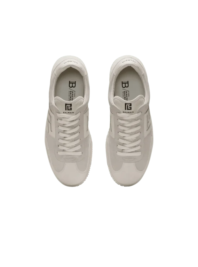 Balmain Swan Sneakers aus Wildleder und Glattleder Balmain Swan Sneakers aus Wildleder und Glattleder