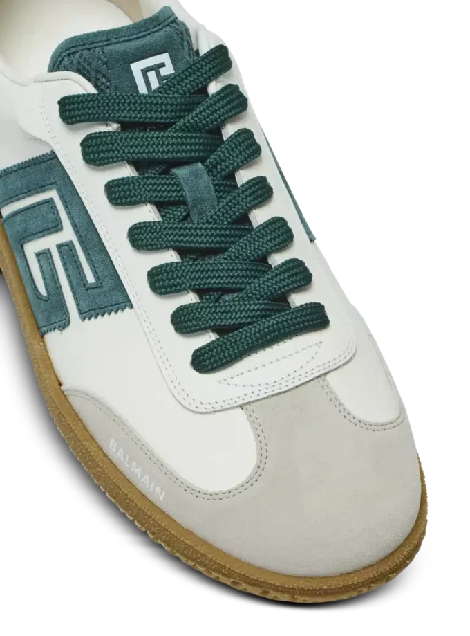 Balmain Swan Sneakers aus Wildleder und Glattleder Balmain Swan Sneakers aus Wildleder und Glattleder