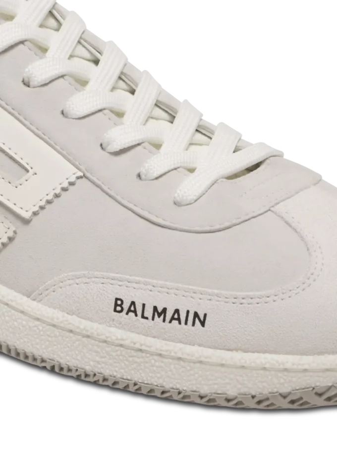 Balmain Swan Sneakers aus Wildleder und Glattleder Balmain Swan Sneakers aus Wildleder und Glattleder