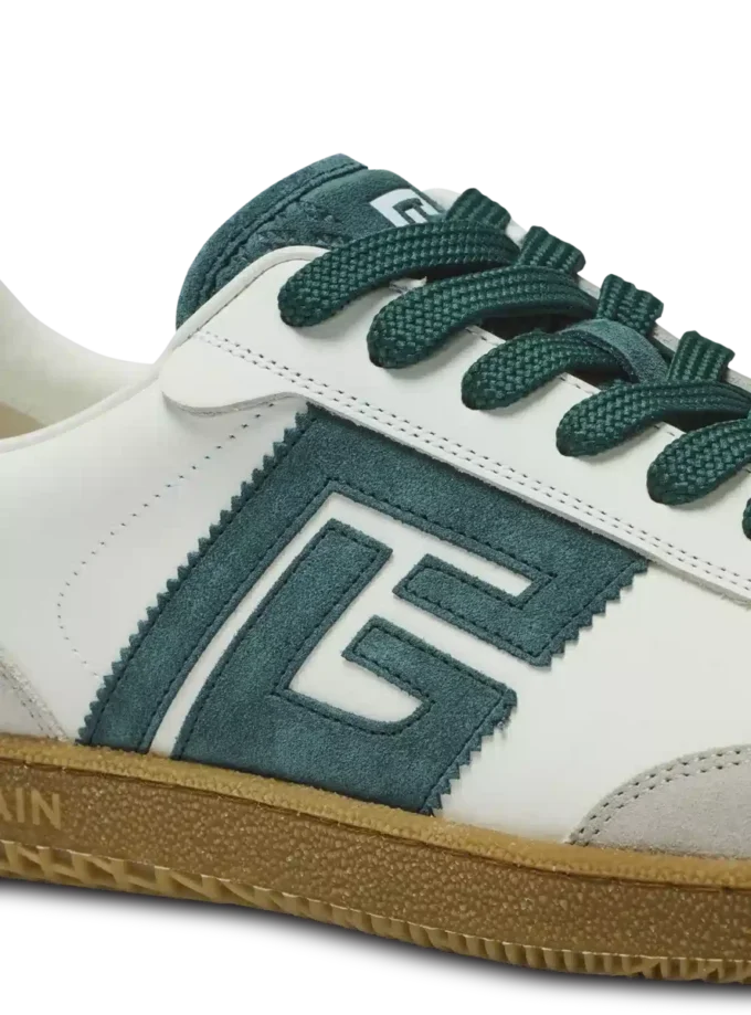 Balmain Swan Sneakers aus Wildleder und Glattleder Balmain Swan Sneakers aus Wildleder und Glattleder