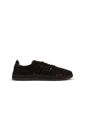Balmain Swan Sneakers aus Wildleder und Lackleder