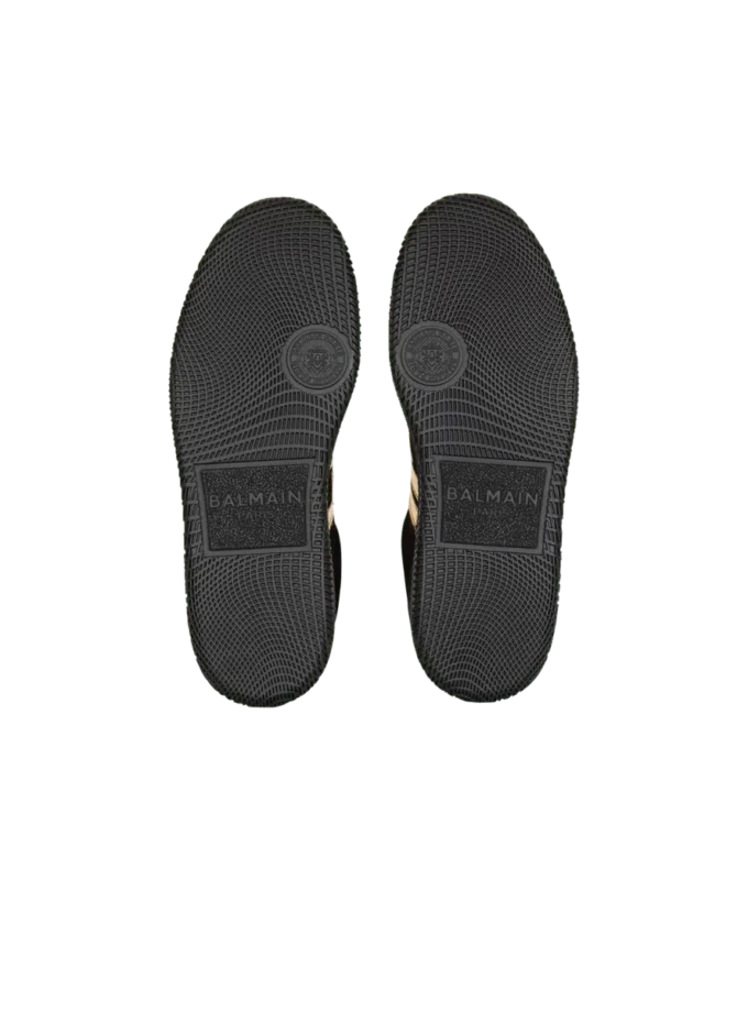 Balmain Swan Sneakers aus Wildleder und Lackleder Balmain Swan Sneakers aus Wildleder und Lackleder