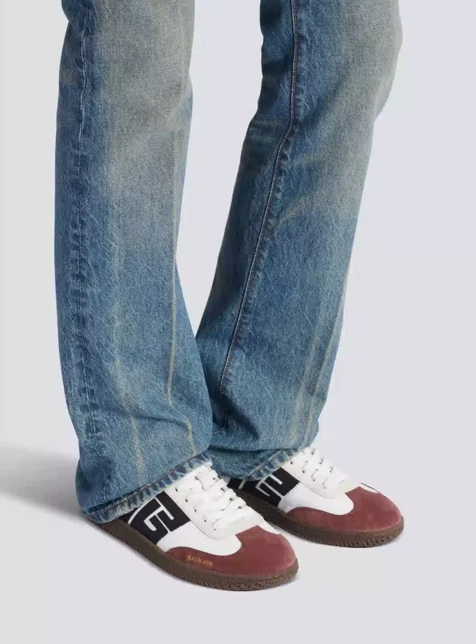 Balmain Swan Sneakers aus Wildleder und Nylon Balmain Swan Sneakers aus Wildleder und Nylon