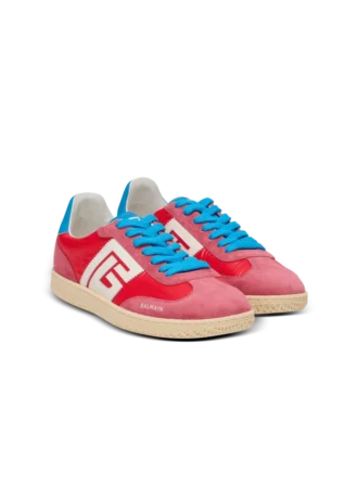 Balmain Swan Sneakers aus Wildleder und Nylon
