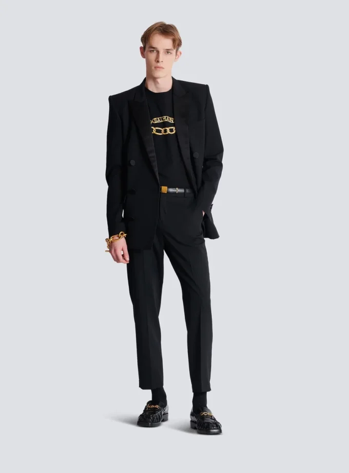 Balmain T-Shirt mit Chaînes-Logo-Print Balmain T-Shirt mit Chaînes-Logo-Print