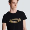 Balmain T-Shirt mit Chaînes-Logo-Print Balmain T-Shirt mit Chaînes-Logo-Print