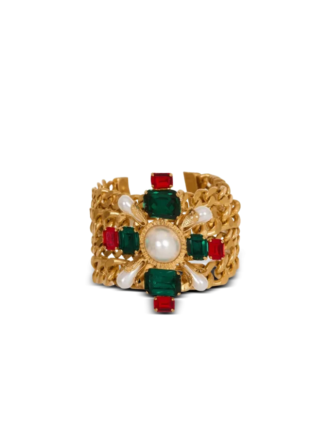Barockes Armband mit Ketten und Perlen Barockes Armband mit Ketten und Perlen