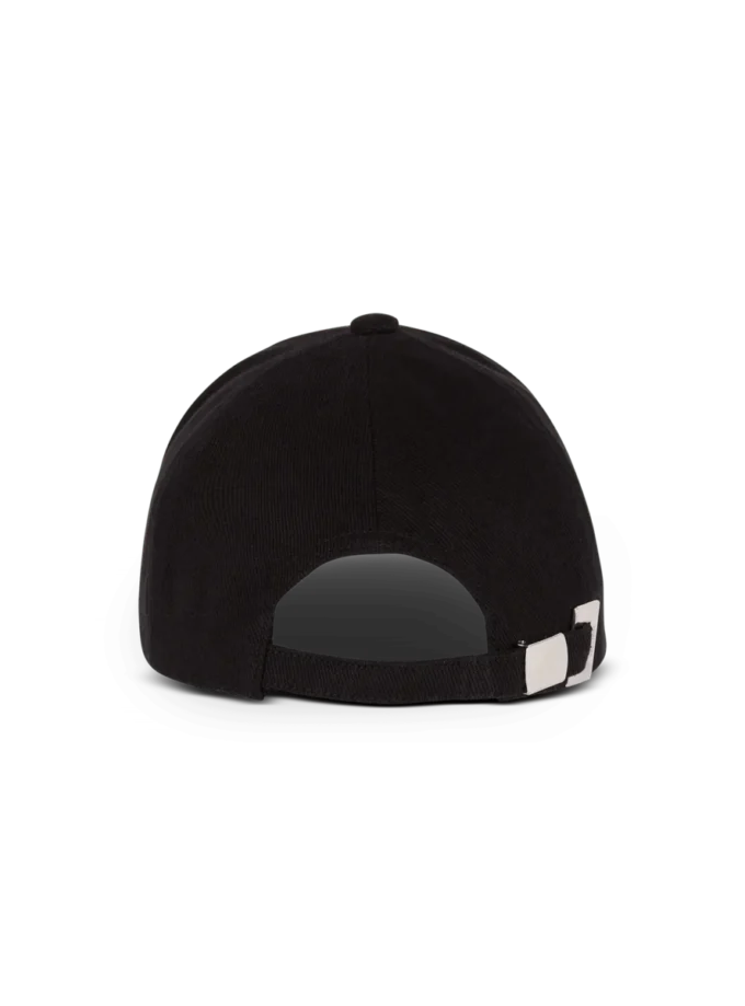 Baumwoll-Baseballkappe mit Balmain Signature-Stickerei Baumwoll-Baseballkappe mit Balmain Signature-Stickerei