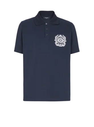 Baumwoll-Poloshirt mit Écusson-Print