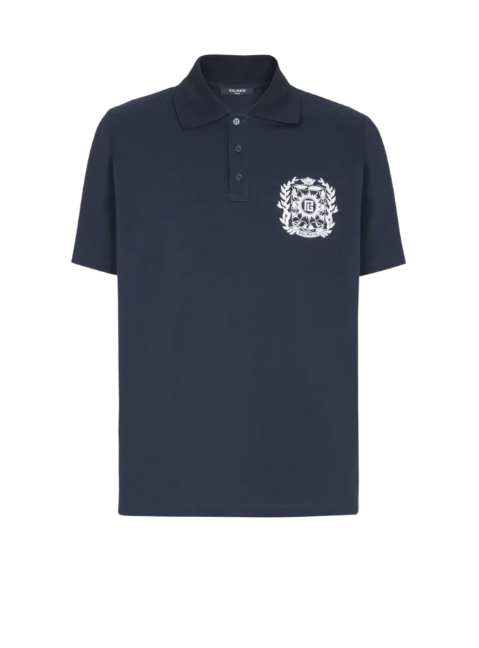 Baumwoll-Poloshirt mit Écusson-Print Baumwoll-Poloshirt mit Écusson-Print
