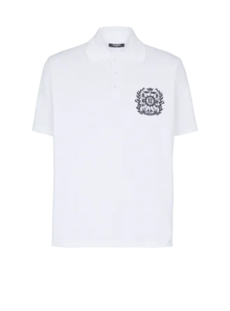 Baumwoll-Poloshirt mit Écusson-Print