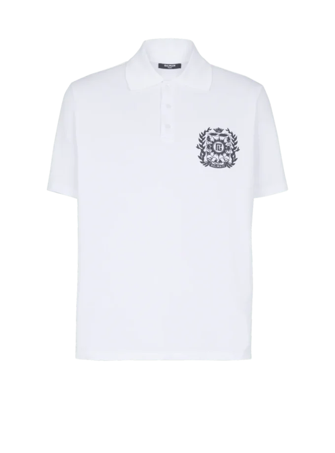 Baumwoll-Poloshirt mit Écusson-Print Baumwoll-Poloshirt mit Écusson-Print