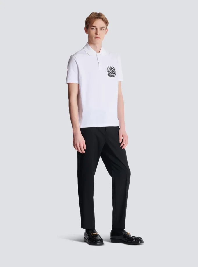 Baumwoll-Poloshirt mit Écusson-Print Baumwoll-Poloshirt mit Écusson-Print