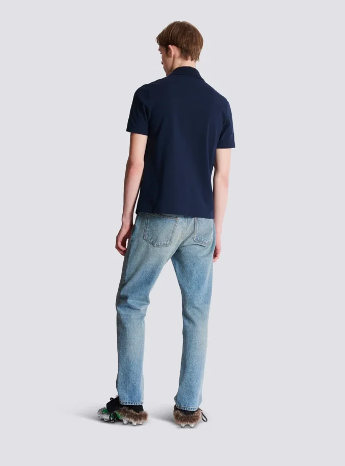 Baumwoll-Poloshirt mit Écusson-Print Baumwoll-Poloshirt mit Écusson-Print