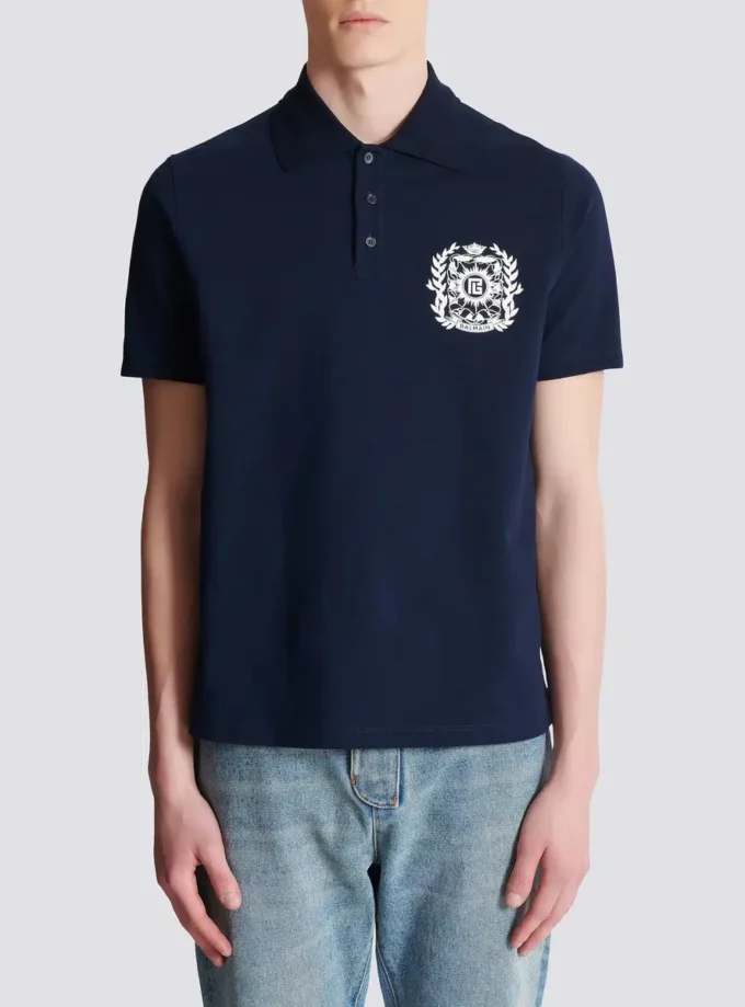 Baumwoll-Poloshirt mit Écusson-Print Baumwoll-Poloshirt mit Écusson-Print