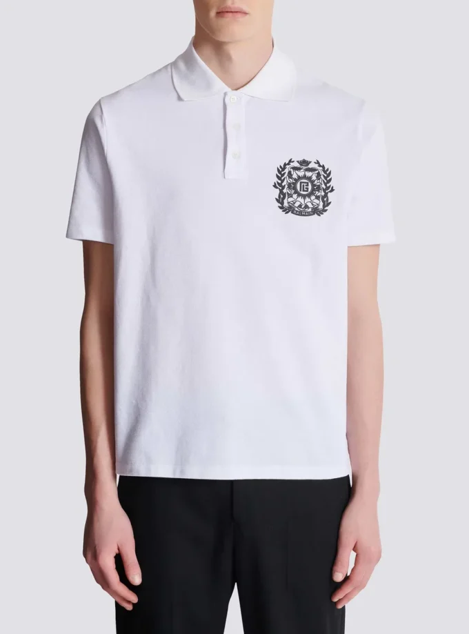 Baumwoll-Poloshirt mit Écusson-Print Baumwoll-Poloshirt mit Écusson-Print