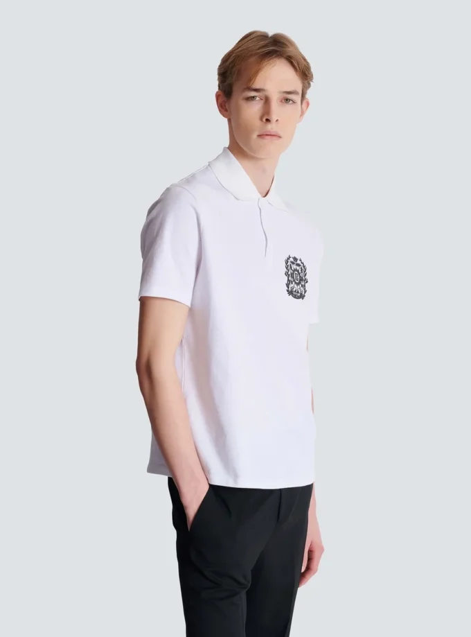 Baumwoll-Poloshirt mit Écusson-Print Baumwoll-Poloshirt mit Écusson-Print