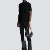Baumwoll-Poloshirt mit Lederlabel von Balmain Couture