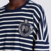Baumwoll-Sweatshirt mit College-Emblem und bretonischen Streifen Baumwoll-Sweatshirt mit College-Emblem und bretonischen Streifen