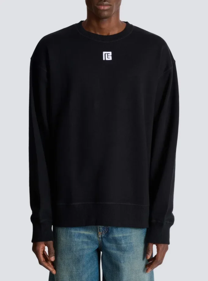 Baumwoll-Sweatshirt mit PB-Stickerei Baumwoll-Sweatshirt mit PB-Stickerei