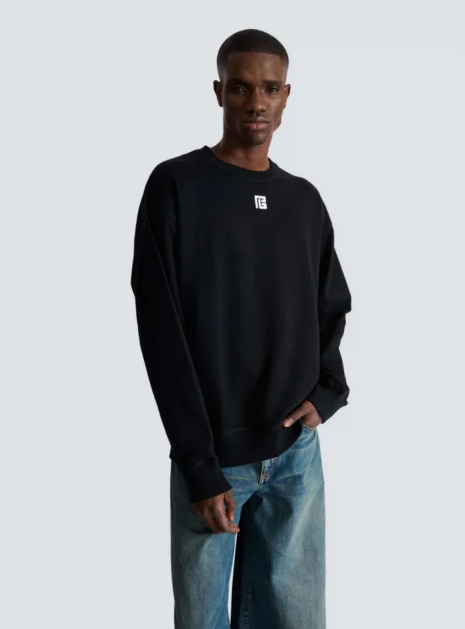 Baumwoll-Sweatshirt mit PB-Stickerei Baumwoll-Sweatshirt mit PB-Stickerei
