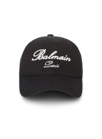 Baumwollkappe mit Balmain Signature-Stickerei
