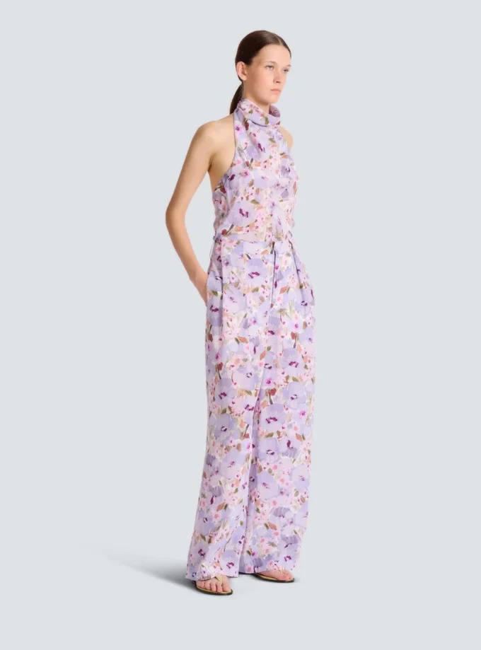 Bedruckte Hose mit Mohnblumenmuster Bedruckte Hose mit Mohnblumenmuster