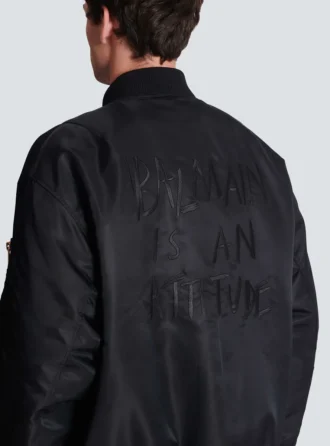 Bedruckte Nylon-Bomberjacke