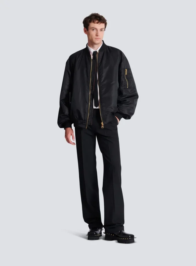 Bedruckte Nylon-Bomberjacke Bedruckte Nylon-Bomberjacke