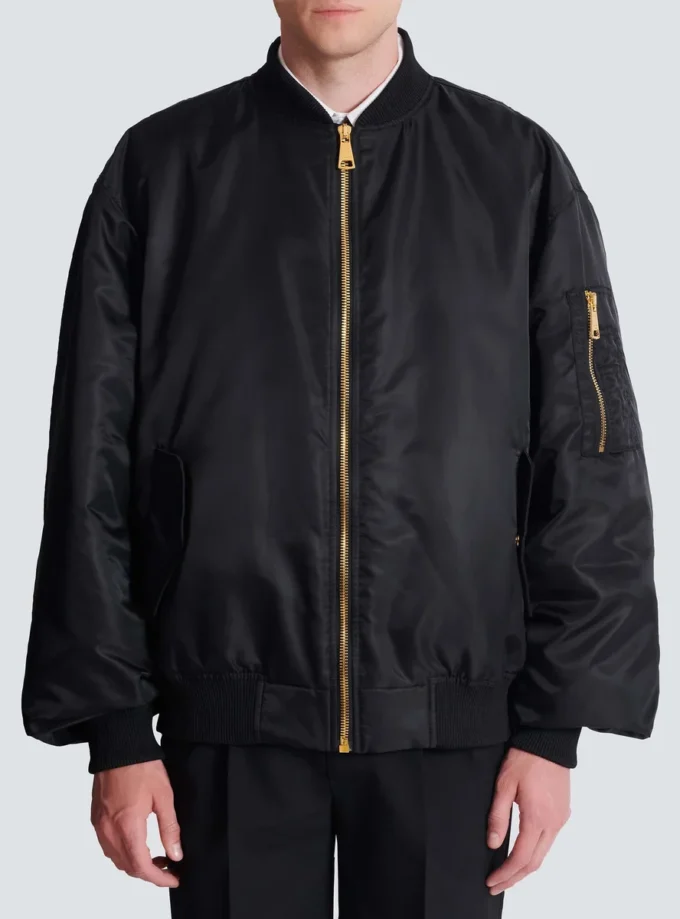 Bedruckte Nylon-Bomberjacke Bedruckte Nylon-Bomberjacke