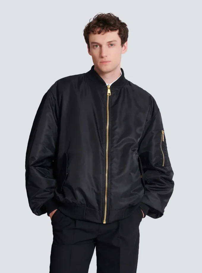 Bedruckte Nylon-Bomberjacke Bedruckte Nylon-Bomberjacke