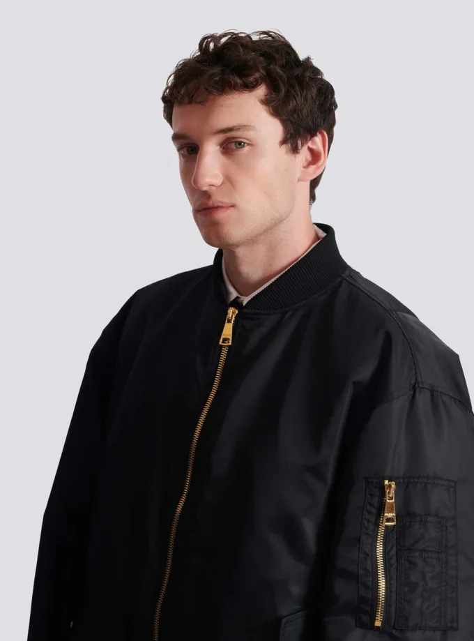 Bedruckte Nylon-Bomberjacke Bedruckte Nylon-Bomberjacke