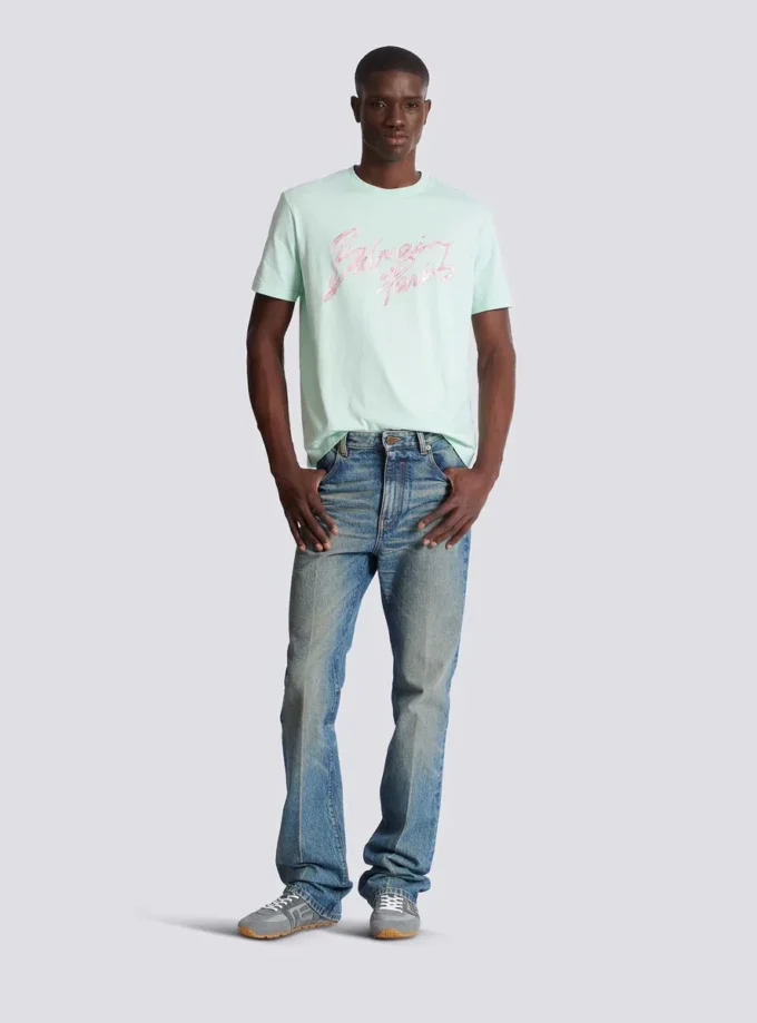 Bedrucktes Baumwoll-T-Shirt Bedrucktes Baumwoll-T-Shirt
