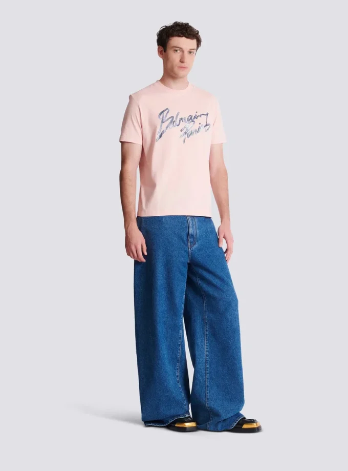 Bedrucktes Baumwoll-T-Shirt Bedrucktes Baumwoll-T-Shirt
