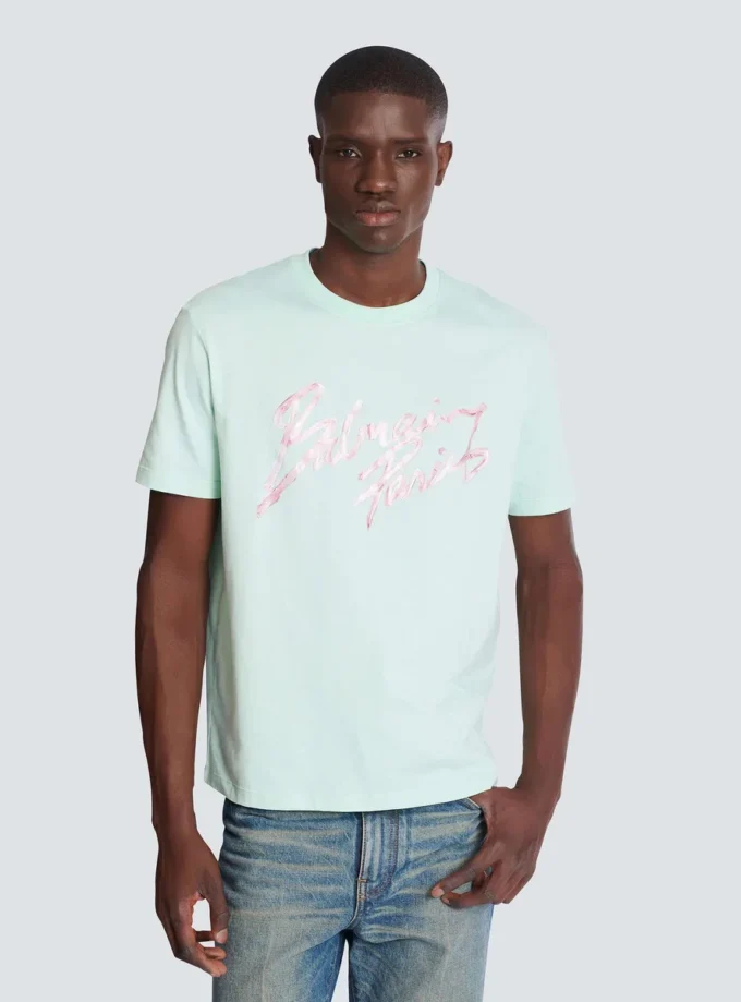 Bedrucktes Baumwoll-T-Shirt Bedrucktes Baumwoll-T-Shirt