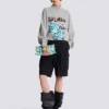 Bedrucktes Fleece-Sweatshirt Bedrucktes Fleece-Sweatshirt