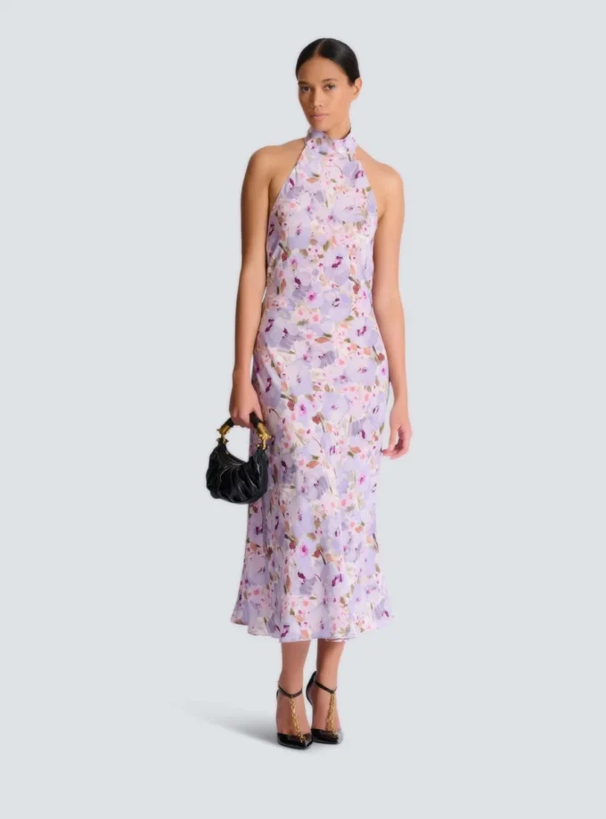 Bedrucktes Kleid mit Mohnblumenmuster