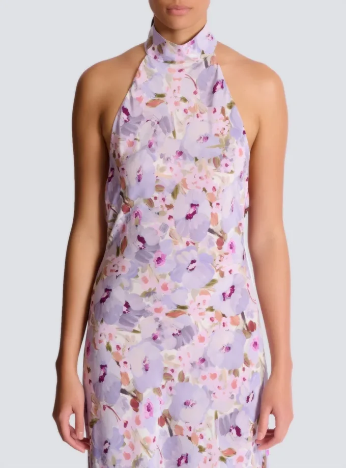 Bedrucktes Kleid mit Mohnblumenmuster