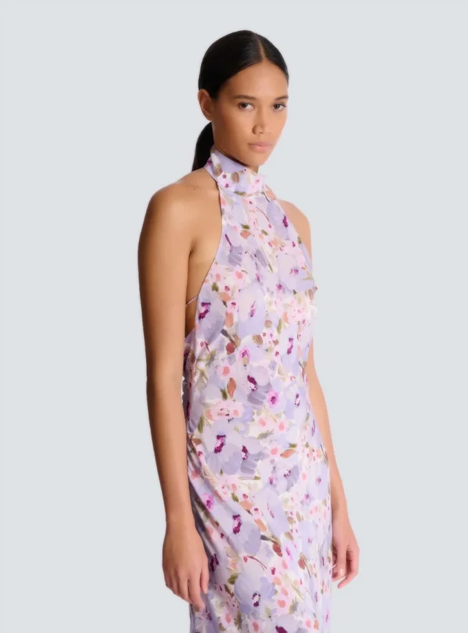 Bedrucktes Kleid mit Mohnblumenmuster