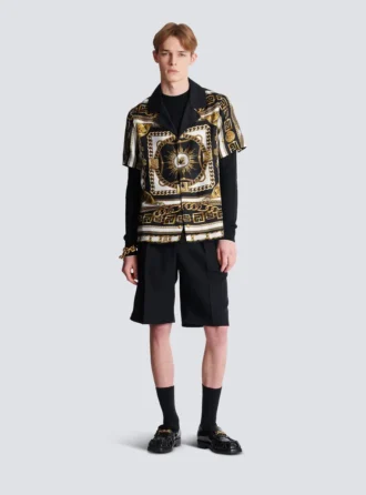 Bedrucktes Pyjamahemd mit Foulard-Chaînes-Muster