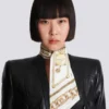 Bedrucktes Seidenbandana mit Balmain-Kettenmuster
