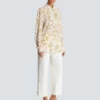 Bedrucktes Seidenhemd mit Balmain-Kettenmuster Bedrucktes Seidenhemd mit Balmain-Kettenmuster