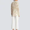 Bedrucktes Seidenhemd mit Balmain-Kettenmuster Bedrucktes Seidenhemd mit Balmain-Kettenmuster