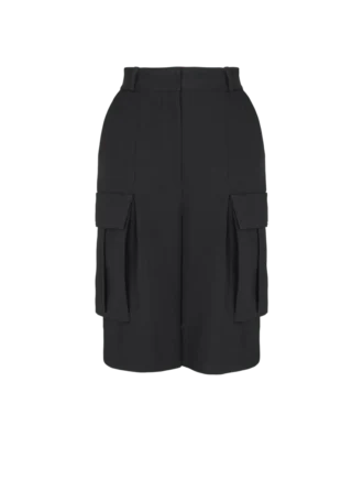 Bermudashorts aus Grain-de-Poudre-Wolle