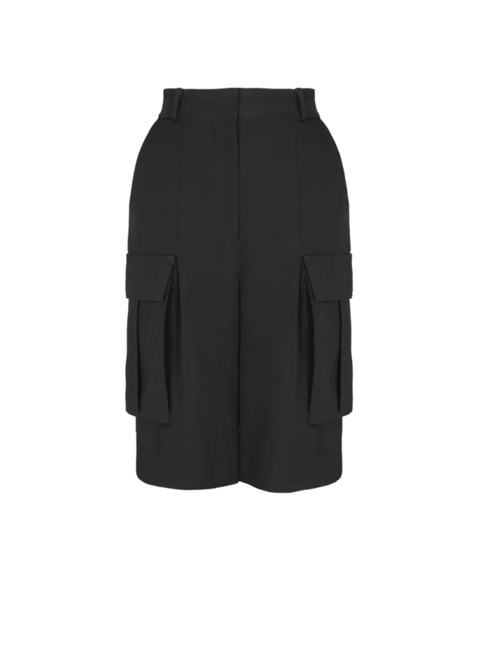Bermudashorts aus Grain-de-Poudre-Wolle