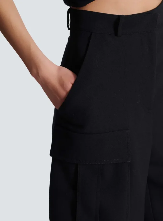 Bermudashorts aus Grain-de-Poudre-Wolle