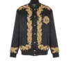 Bestickte Bomberjacke aus Cupro Bestickte Bomberjacke aus Cupro