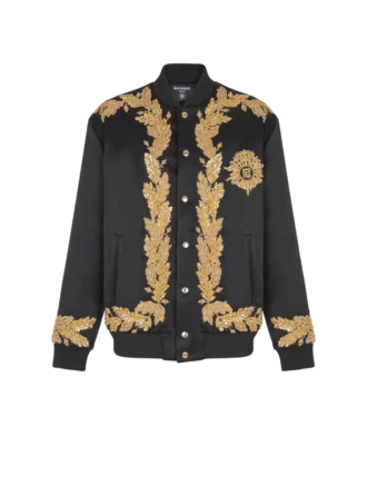 Bestickte Bomberjacke aus Cupro